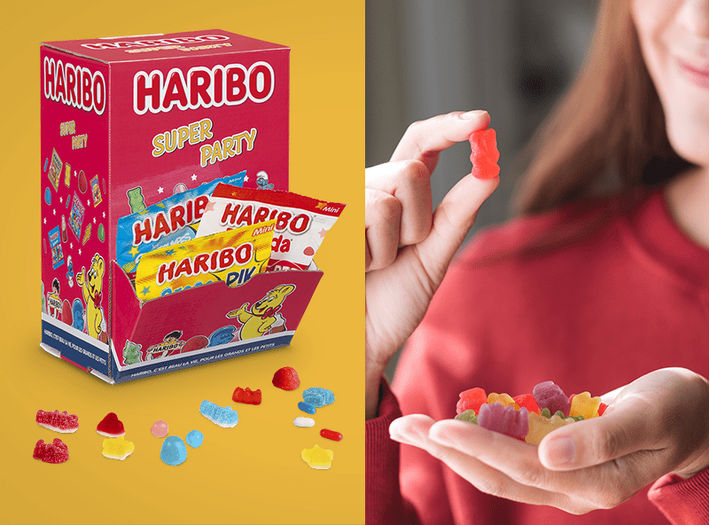 Bonbons HARIBO dès €79 hTVA taxes, services et timbres